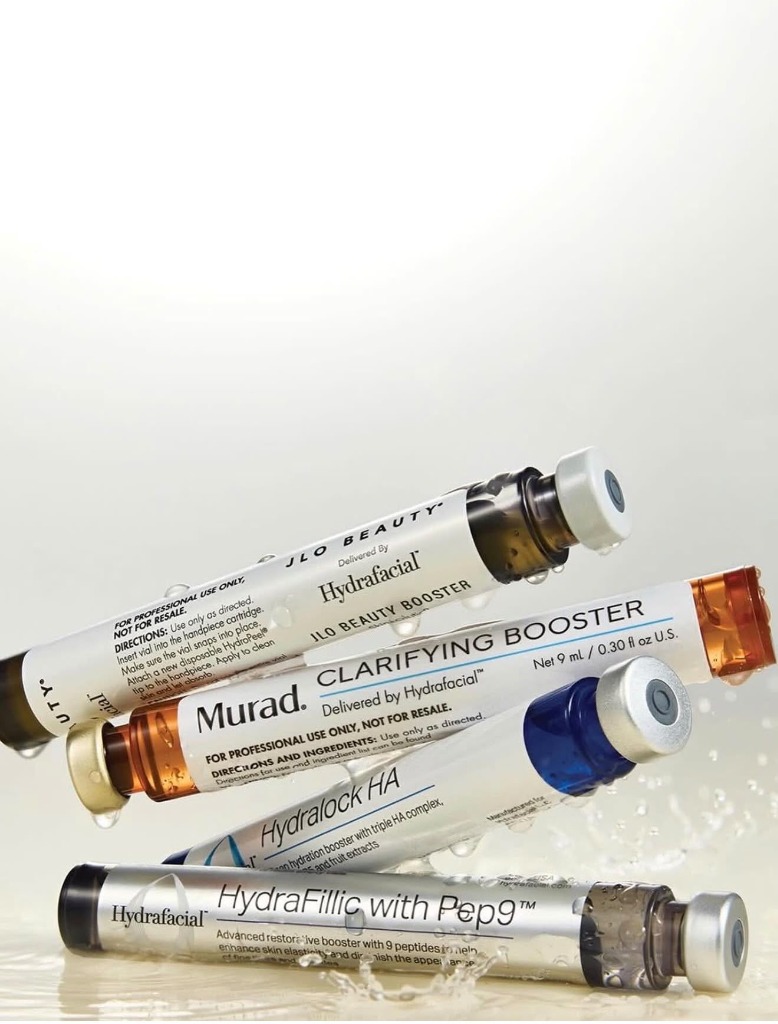 Hydrafacial exklusive Wirkstoff-Booster wie JLO Beauty und Murad
